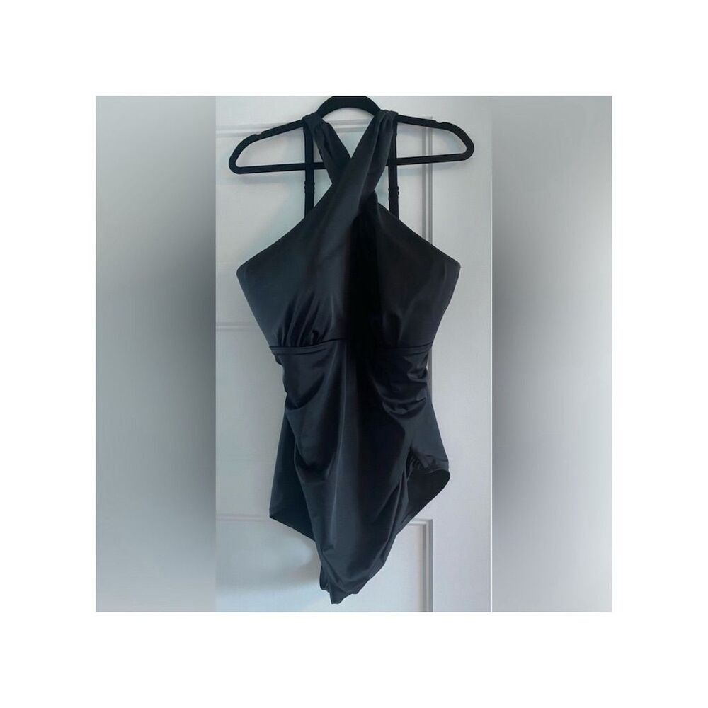 Cacique Women's Black Halter Neck One Piece Swimsuit Size 20